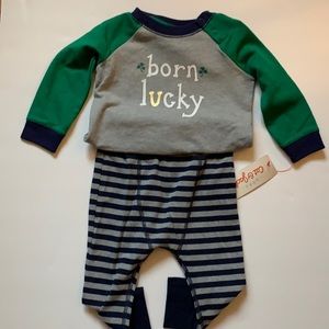 NWT Cat & Jack Baby 2 Pieces Gray Born Lucky New